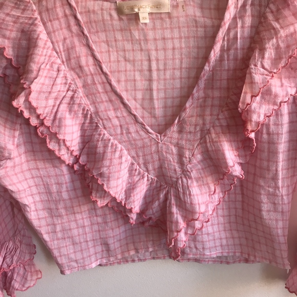 LoveShackFancy BRAND NEW Black Top Pink size XS - Picture 5 of 5